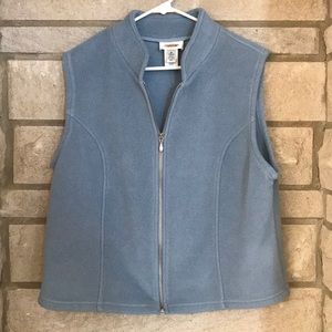 Talbots Winter Powder Blue Fleece Vest Size Medium Women's